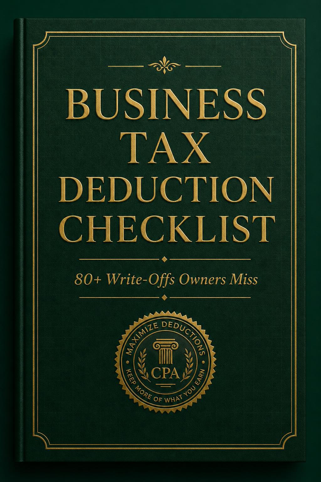 Business Tax Deduction Checklist book cover
